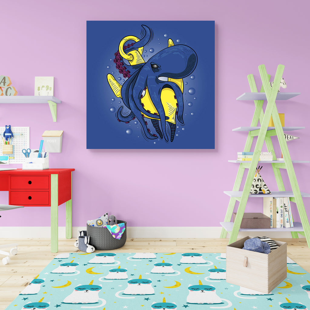 Octopus Monster With A Ship's Anchor Peel & Stick Vinyl Wall Sticker-Laminated Wall Stickers-ART_VN_UN-IC 5006990 IC 5006990, Animals, Animated Cartoons, Art and Paintings, Black, Black and White, Caricature, Cartoons, Digital, Digital Art, Drawing, Graphic, Illustrations, Nature, Scenic, Signs, Signs and Symbols, octopus, monster, with, a, ship's, anchor, peel, stick, vinyl, wall, sticker, animal, aquatic, art, cartoon, creature, cuttlefish, design, feeler, giant, illustration, invertebrate, isolated, mari