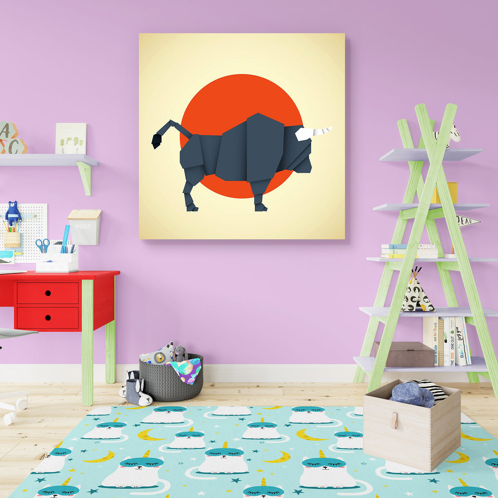 Origami Buffalo Peel & Stick Vinyl Wall Sticker-Laminated Wall Stickers-ART_VN_UN-IC 5007000 IC 5007000, Animals, Art and Paintings, Decorative, Signs, Signs and Symbols, Wildlife, origami, buffalo, peel, stick, vinyl, wall, sticker, animal, art, artistic, creative, decor, decoration, decorations, design, designs, fold, folded, handmade, horn, horns, mammal, mammals, paper, papers, wild, work, working, artzfolio, wall sticker, wall stickers, wallpaper sticker, wall stickers for bedroom, wall decoration item