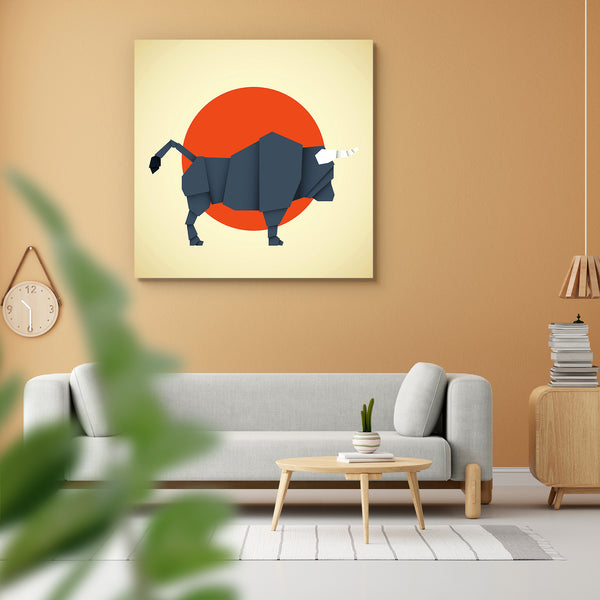 Origami Buffalo Peel & Stick Vinyl Wall Sticker-Laminated Wall Stickers-ART_VN_UN-IC 5007000 IC 5007000, Animals, Art and Paintings, Decorative, Signs, Signs and Symbols, Wildlife, origami, buffalo, peel, stick, vinyl, wall, sticker, for, home, decoration, animal, art, artistic, creative, decor, decorations, design, designs, fold, folded, handmade, horn, horns, mammal, mammals, paper, papers, wild, work, working, artzfolio, wall sticker, wall stickers, wallpaper sticker, wall stickers for bedroom, wall deco