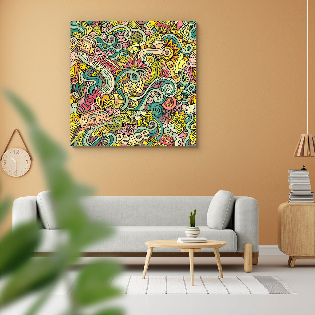 Hippie Cartoon Doodles D2 Peel & Stick Vinyl Wall Sticker-Laminated Wall Stickers-ART_VN_UN-IC 5007012 IC 5007012, Abstract Expressionism, Abstracts, Ancient, Animated Cartoons, Art and Paintings, Botanical, Caricature, Cartoons, Culture, Ethnic, Floral, Flowers, Hand Drawn, Hearts, Historical, Holidays, Illustrations, Love, Medieval, Music, Music and Dance, Music and Musical Instruments, Nature, Patterns, People, Retro, Romance, Semi Abstract, Signs, Signs and Symbols, Symbols, Traditional, Tribal, Vintage