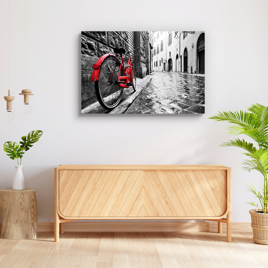 Red Bike in an Old Town Peel & Stick Vinyl Wall Sticker-Laminated Wall Stickers-ART_VN_UN-IC 5007022 IC 5007022, Ancient, Architecture, Art and Paintings, Automobiles, Bikes, Black, Black and White, Cities, City Views, Conceptual, Culture, Ethnic, Historical, Italian, Marble and Stone, Medieval, Retro, Sports, Traditional, Transportation, Travel, Tribal, Vehicles, Vintage, White, World Culture, red, bike, in, an, old, town, peel, stick, vinyl, wall, sticker, wallpaper, and, bicycle, wallpapers, italy, creat