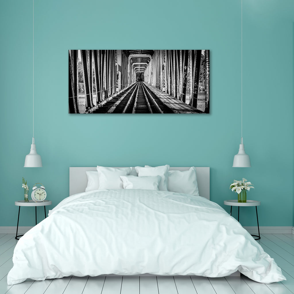 Railway Bridge & Tracks From Yesteryear in Canada Peel & Stick Vinyl Wall Sticker-Laminated Wall Stickers-ART_VN_UN-IC 5007044 IC 5007044, Black, Black and White, Perspective, Retro, Sports, Transportation, Travel, White, Metallic, railway, bridge, tracks, from, yesteryear, in, canada, peel, stick, vinyl, wall, sticker, abandoned, girders, gloomy, grey, hazardous, industrial, infrastructure, linear, lines, lumber, old, overpass, planks, rails, retired, steel, structure, ties, transport, trestle, vanishing, 