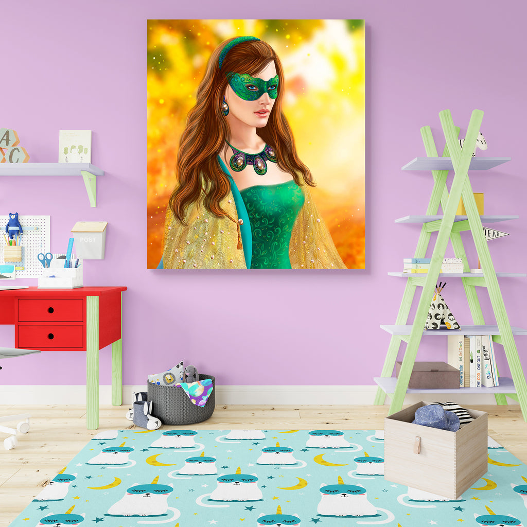 Snow Queen In Green Mask Peel & Stick Vinyl Wall Sticker-Laminated Wall Stickers-ART_VN_UN-IC 5007047 IC 5007047, Fantasy, snow, queen, in, green, mask, peel, stick, vinyl, wall, sticker, woman, beautiful, mask., autumn, artzfolio, wall sticker, wall stickers, wallpaper sticker, wall stickers for bedroom, wall decoration items for bedroom, wall decor for bedroom, wall stickers for hall, wall stickers for living room, vinyl stickers for wall, vinyl stickers for furniture, wall decal, wall stickers for kids, 