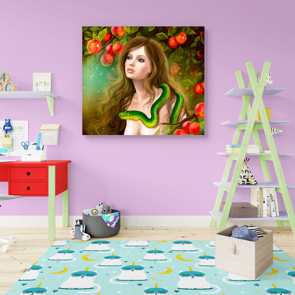 Young Woman Eve & Snake Peel & Stick Vinyl Wall Sticker-Laminated Wall Stickers-ART_VN_UN-IC 5007056 IC 5007056, Others, young, woman, eve, snake, peel, stick, vinyl, wall, sticker, apple, temptation., beautiful, snake., apple., illustration., artzfolio, wall sticker, wall stickers, wallpaper sticker, wall stickers for bedroom, wall decoration items for bedroom, wall decor for bedroom, wall stickers for hall, wall stickers for living room, vinyl stickers for wall, vinyl stickers for furniture, wall decal, w