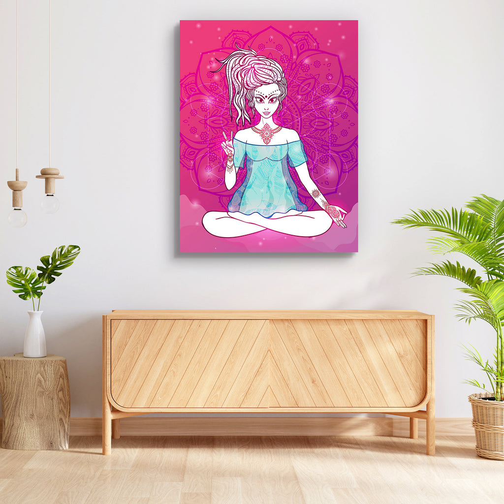Girl Meditates in the Lotus Position D2 Peel & Stick Vinyl Wall Sticker-Laminated Wall Stickers-ART_VN_UN-IC 5007064 IC 5007064, Art and Paintings, Botanical, Culture, Ethnic, Floral, Flowers, Geometric, Geometric Abstraction, Hearts, Indian, Love, Mandala, Mountains, Nature, Retro, Spiritual, Traditional, Tribal, World Culture, girl, meditates, in, the, lotus, position, d2, peel, stick, vinyl, wall, sticker, afro, hair, dreadlocks, dreads, exercise, fitness, flower, of, life, power, geometry, gym, hippie, 