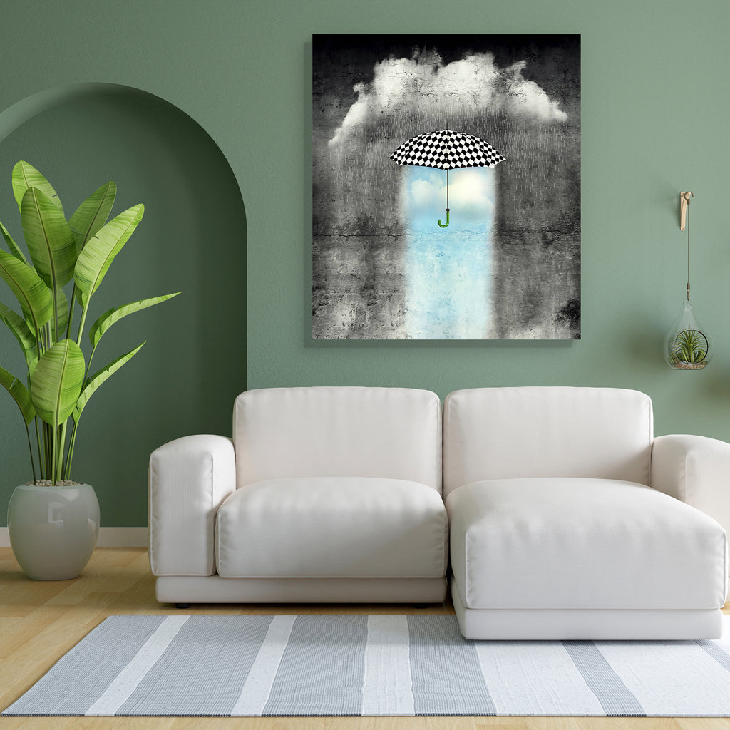 Surreal Checkered Umbrella Peel & Stick Vinyl Wall Sticker-Laminated Wall Stickers-ART_VN_UN-IC 5007077 IC 5007077, Art and Paintings, Black, Black and White, Conceptual, Fantasy, Illustrations, Realism, Surrealism, surreal, checkered, umbrella, peel, stick, vinyl, wall, sticker, art, artist, artistic, artwork, background, bad, weather, cloud, concept, creativity, darkness, fantastic, flight, fun, good, idea, illustration, imagination, imaginative, imagine, lightness, nobody, object, poetic, rain, sky, sun,