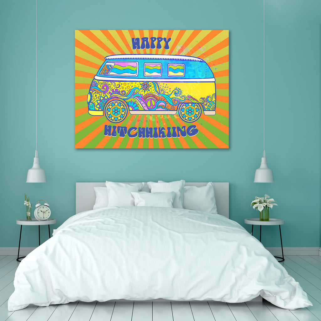 Hippie Vintage Mini Van D2 Peel & Stick Vinyl Wall Sticker-Laminated Wall Stickers-ART_VN_UN-IC 5007084 IC 5007084, Abstract Expressionism, Abstracts, Ancient, Animated Cartoons, Art and Paintings, Automobiles, Black and White, Botanical, Caricature, Cars, Cartoons, Floral, Flowers, Hearts, Historical, Holidays, Icons, Illustrations, Love, Medieval, Music, Music and Dance, Music and Musical Instruments, Nature, Retro, Romance, Scenic, Semi Abstract, Signs, Signs and Symbols, Sports, Transportation, Travel, 