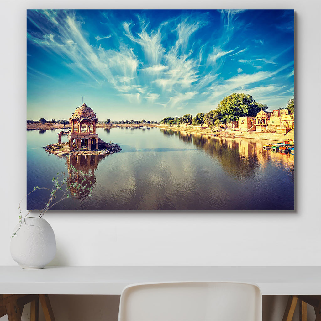 Gadi Sagar Lake of Jaisalmer, Rajasthan D2 Peel & Stick Vinyl Wall Sticker-Laminated Wall Stickers-ART_VN_UN-IC 5007133 IC 5007133, Ancient, Architecture, Automobiles, Hipster, Historical, Indian, Landmarks, Landscapes, Medieval, Nature, Places, Retro, Scenic, Transportation, Travel, Vehicles, Vintage, gadi, sagar, lake, of, jaisalmer, rajasthan, d2, peel, stick, vinyl, wall, sticker, attraction, cloud, clouds, day, daylight, faded, india, land, landscape, outdoors, reservoir, styled, scenery, sightseeing, 