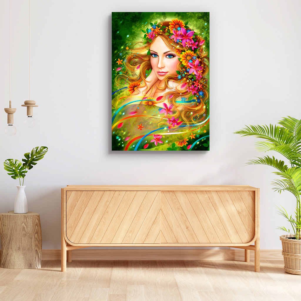 Woman with Summer Flowers Peel & Stick Vinyl Wall Sticker-Laminated Wall Stickers-ART_VN_UN-IC 5007142 IC 5007142, Fantasy, Fashion, Individuals, Portraits, woman, with, summer, flowers, peel, stick, vinyl, wall, sticker, spring, beautiful, fairy, flowers., nature., portrait, artzfolio, wall sticker, wall stickers, wallpaper sticker, wall stickers for bedroom, wall decoration items for bedroom, wall decor for bedroom, wall stickers for hall, wall stickers for living room, vinyl stickers for wall, vinyl stic