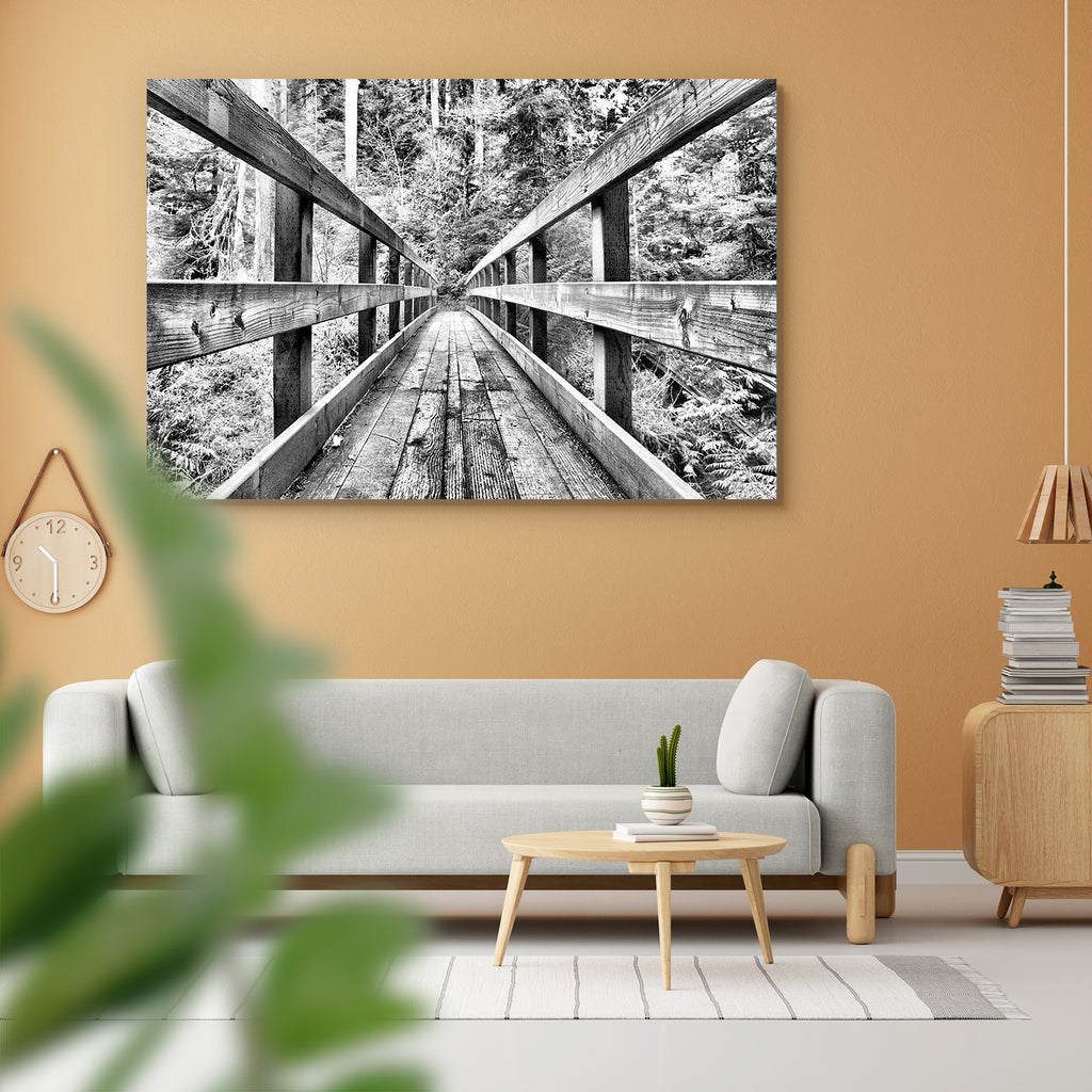 Wooden Bridge Peel & Stick Vinyl Wall Sticker-Laminated Wall Stickers-ART_VN_UN-IC 5007150 IC 5007150, Architecture, Black, Black and White, Landscapes, Nature, Perspective, Scenic, White, Wooden, bridge, peel, stick, vinyl, wall, sticker, texture, forest, woods, hiking, walking, outdoors, recreation, olympic, national, washington, vacation, tourism, and, textured, artzfolio, wall sticker, wall stickers, wallpaper sticker, wall stickers for bedroom, wall decoration items for bedroom, wall decor for bedroom,