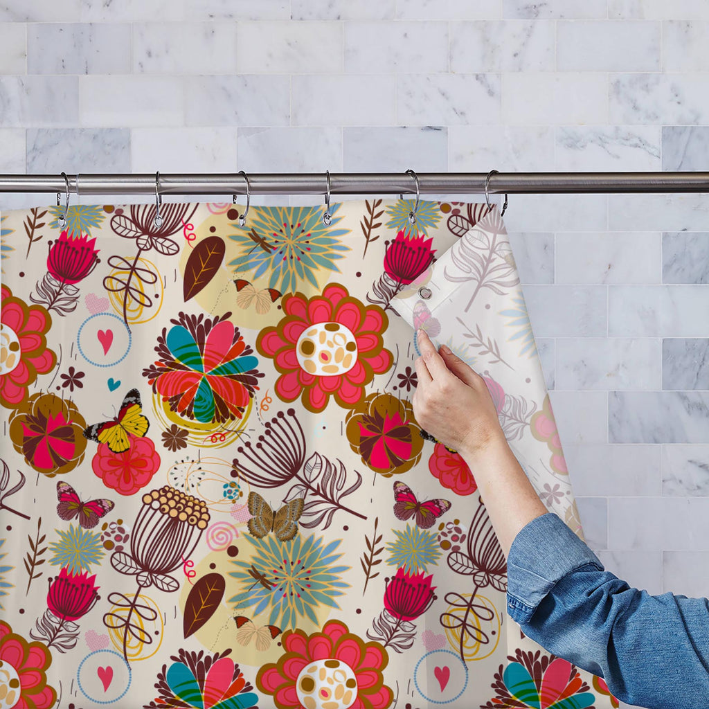 Floral Pattern D1 Washable Waterproof Shower Curtain-Shower Curtains-CUR_SH_EL-IC 5007195 IC 5007195, Abstract Expressionism, Abstracts, Ancient, Animated Cartoons, Art and Paintings, Birds, Botanical, Caricature, Cartoons, Digital, Digital Art, Fashion, Floral, Flowers, Graphic, Hearts, Historical, Illustrations, Love, Medieval, Modern Art, Nature, Patterns, Retro, Romance, Scenic, Seasons, Semi Abstract, Signs, Signs and Symbols, Vintage, pattern, d1, washable, waterproof, shower, curtain, spring, primave