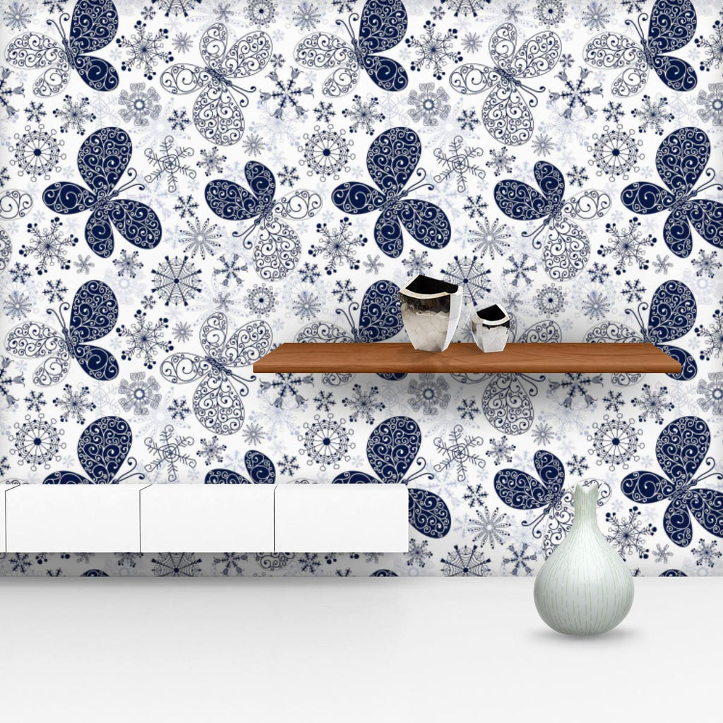 Snowflakes & Butterflies Wallpaper Roll-Wallpapers Peel & Stick-WAL_PA-IC 5007197 IC 5007197, Ancient, Black and White, Christianity, Circle, Decorative, Digital, Digital Art, Drawing, Graphic, Historical, Illustrations, Medieval, Patterns, Retro, Signs, Signs and Symbols, Symbols, Vintage, White, snowflakes, butterflies, wallpaper, roll, pattern, seamless, background, blue, butterfly, christmas, crack, crossing, crystal, curl, design, gentle, handwork, ice, illustration, imposing, merry, mix, pastel, point