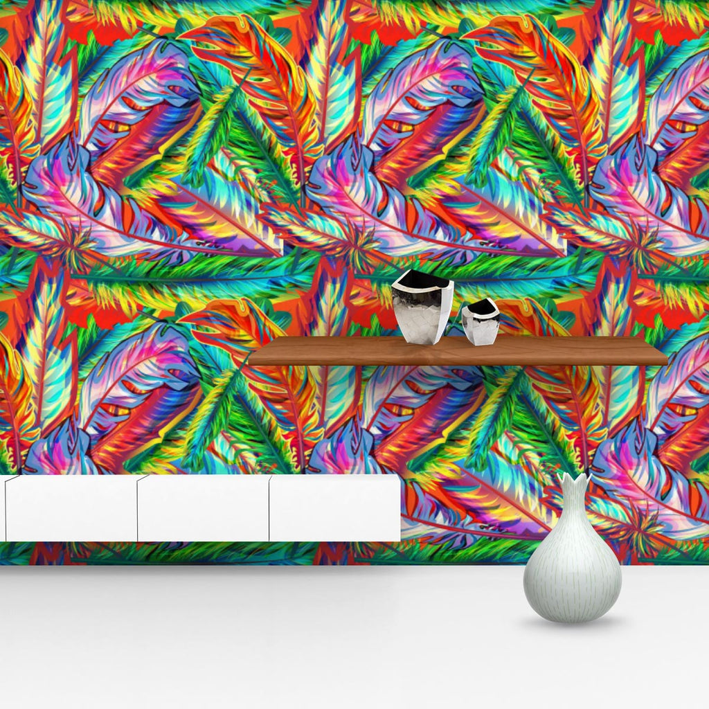 Bright Feathers Wallpaper Roll-Wallpapers Peel & Stick-WAL_PA-IC 5007206 IC 5007206, Abstract Expressionism, Abstracts, Art and Paintings, Birds, Decorative, Drawing, Festivals, Festivals and Occasions, Festive, Illustrations, Nature, Paintings, Patterns, Scenic, Semi Abstract, Signs, Signs and Symbols, bright, feathers, wallpaper, roll, seamless, feather, abstract, art, backdrop, background, beautiful, bird, brazil, canvas, carnival, decor, decoration, design, eve, exotic, fashionable, festival, flock, ill