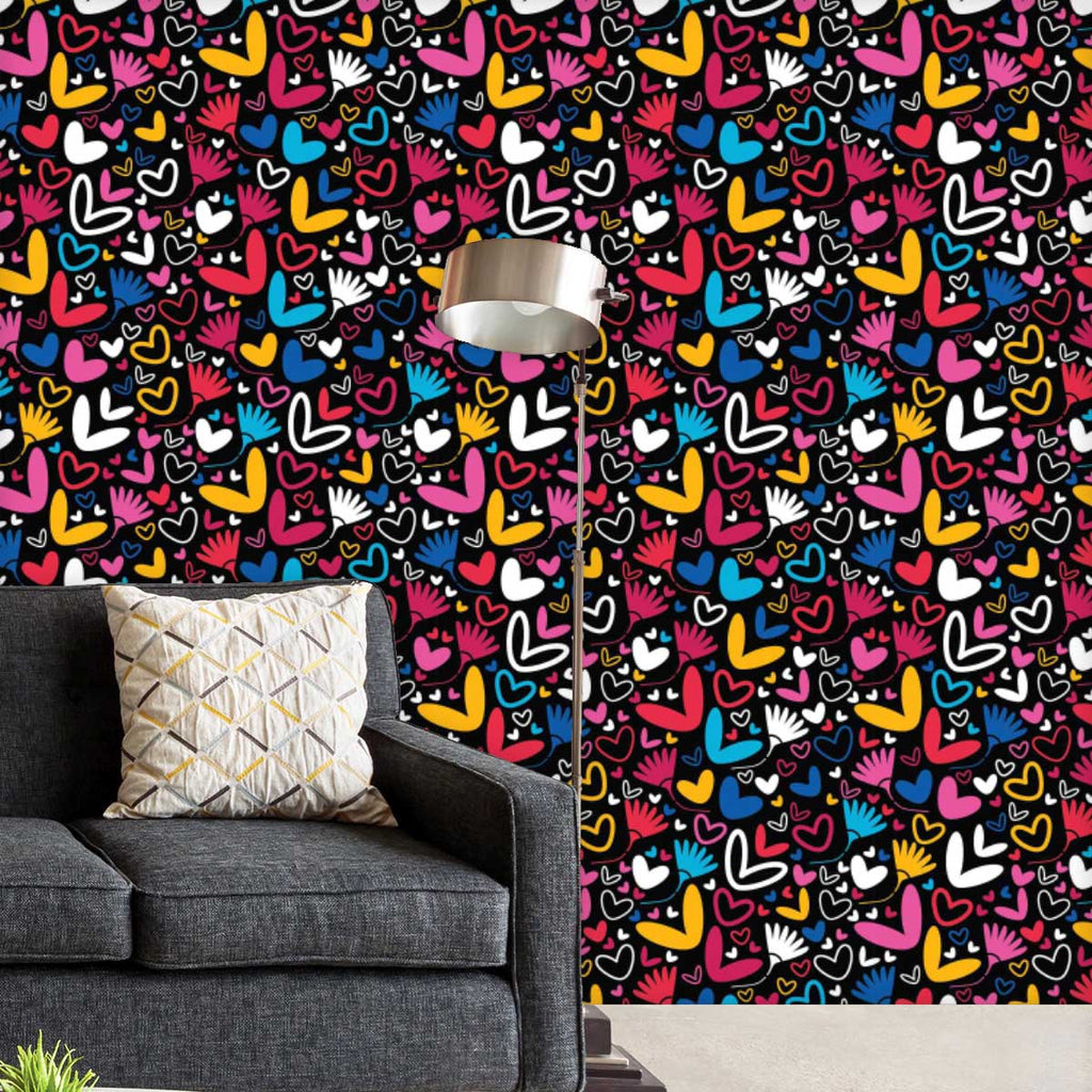 Hearts & Flowers Wallpaper Roll-Wallpapers Peel & Stick-WAL_PA-IC 5007235 IC 5007235, Abstract Expressionism, Abstracts, Art and Paintings, Black and White, Botanical, Decorative, Digital, Digital Art, Drawing, Floral, Flowers, Graphic, Hearts, Holidays, Illustrations, Love, Nature, Paintings, Patterns, Romance, Semi Abstract, Signs, Signs and Symbols, Symbols, White, wallpaper, roll, pattern, abstract, amour, art, backdrop, background, card, celebration, color, colorful, composition, creative, cute, day, d