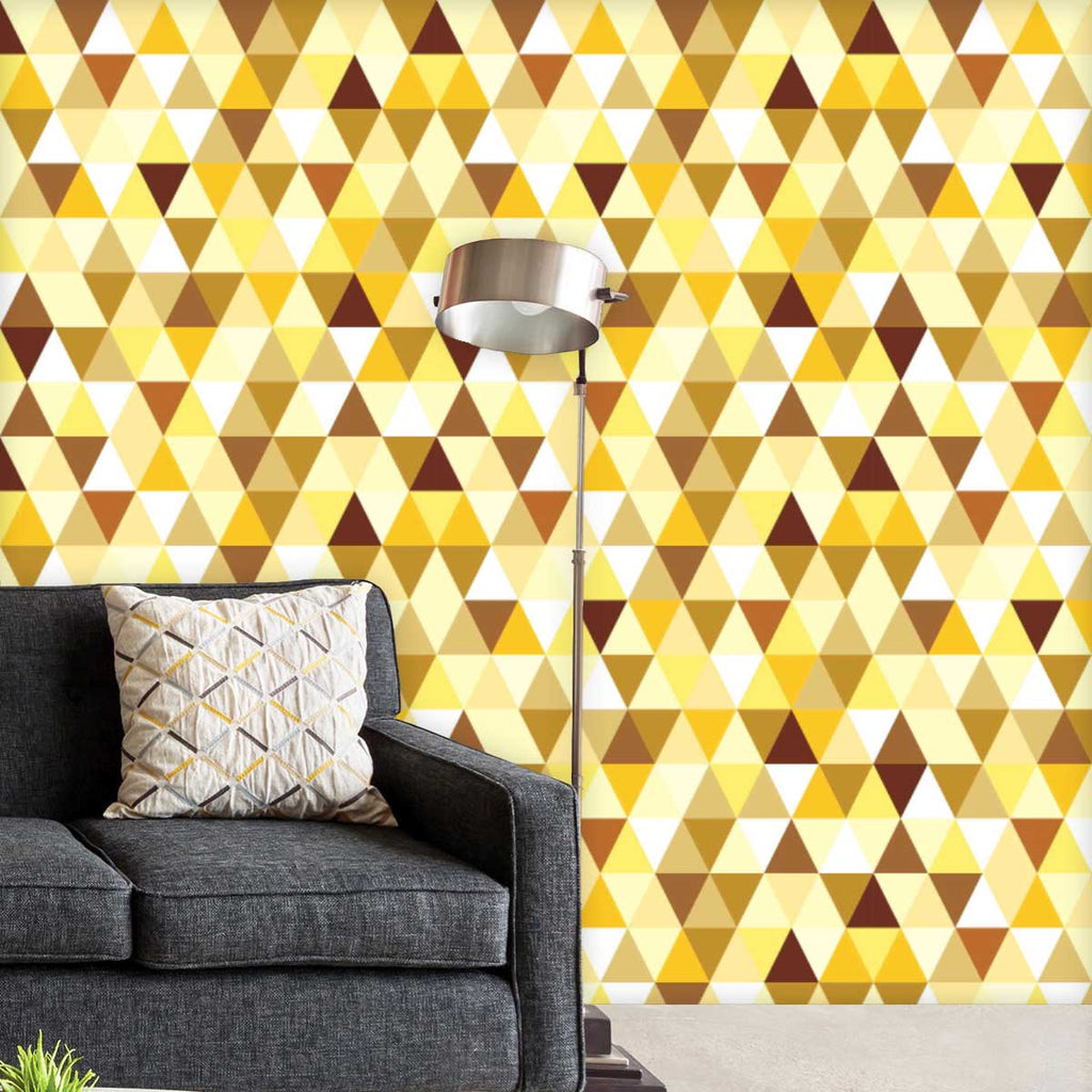 Gold Triangle Wallpaper Roll-Wallpapers Peel & Stick-WAL_PA-IC 5007242 IC 5007242, Abstract Expressionism, Abstracts, Art and Paintings, Diamond, Fashion, Geometric, Geometric Abstraction, Illustrations, Modern Art, Patterns, Retro, Semi Abstract, Signs, Signs and Symbols, Symbols, Triangles, gold, triangle, wallpaper, roll, pattern, abstract, art, backdrop, background, beauty, bright, calmness, decor, decoration, design, element, fabric, funky, happy, illustration, modern, ornament, ornate, repetition, rub