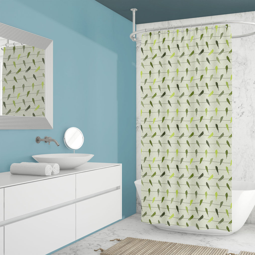 Colorful Birds On Wires Washable Waterproof Shower Curtain-Shower Curtains-CUR_SH_EL-IC 5007270 IC 5007270, Abstract Expressionism, Abstracts, Animals, Animated Cartoons, Birds, Black and White, Caricature, Cartoons, Geometric, Geometric Abstraction, Illustrations, Love, Nature, Patterns, Romance, Scenic, Semi Abstract, White, colorful, on, wires, washable, waterproof, shower, curtain, pattern, seamless, abstract, animal, backdrop, background, beautiful, beauty, beige, bird, bright, cable, card, cartoon, co