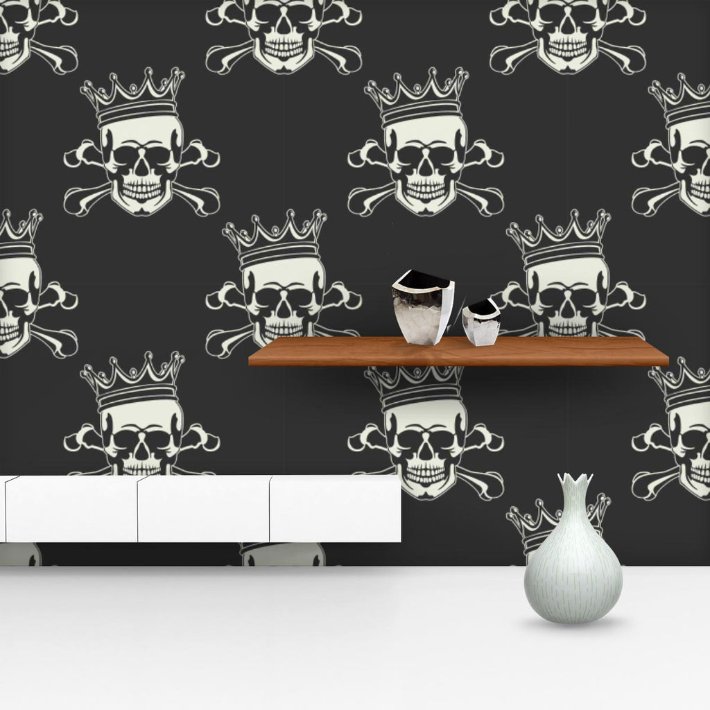 Crown Skull Wallpaper Roll-Wallpapers Peel & Stick-WAL_PA-IC 5007279 IC 5007279, Ancient, Animated Cartoons, Art and Paintings, Black, Black and White, Caricature, Cartoons, Fashion, Historical, Icons, Illustrations, Love, Medieval, Patterns, Romance, Signs, Signs and Symbols, Symbols, Vintage, crown, skull, wallpaper, roll, pattern, seamless, skulls, calavera, with, art, backgrounds, bone, cartoon, castle, decoration, element, fabric, history, icon, illustration, image, imagery, jolly, leaf, objects, power