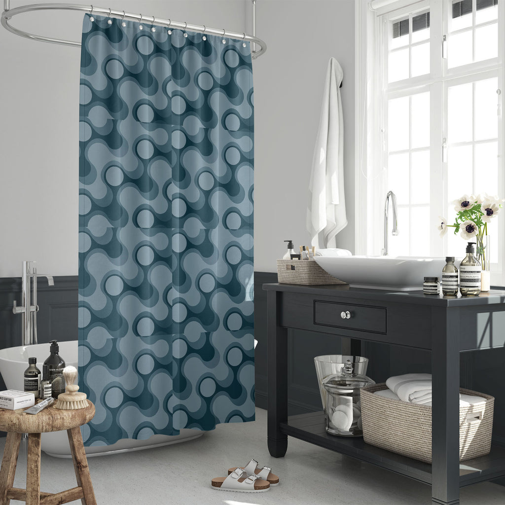 Abstract Retro D3 Washable Waterproof Shower Curtain - Shower Curtains - ArtzFolio.com
