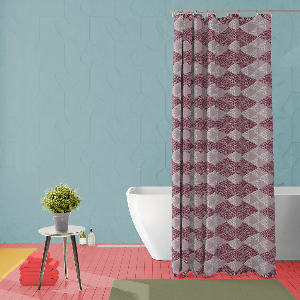 Rhombs Washable Waterproof Shower Curtain-Shower Curtains-CUR_SH_EL-IC 5007320 IC 5007320, Abstract Expressionism, Abstracts, Ancient, Art and Paintings, Black and White, Culture, Decorative, Digital, Digital Art, Ethnic, Fashion, Geometric, Geometric Abstraction, Graphic, Historical, Illustrations, Medieval, Modern Art, Patterns, Retro, Semi Abstract, Signs, Signs and Symbols, Traditional, Triangles, Tribal, Vintage, White, World Culture, rhombs, washable, waterproof, shower, curtain, abstract, argyle, art