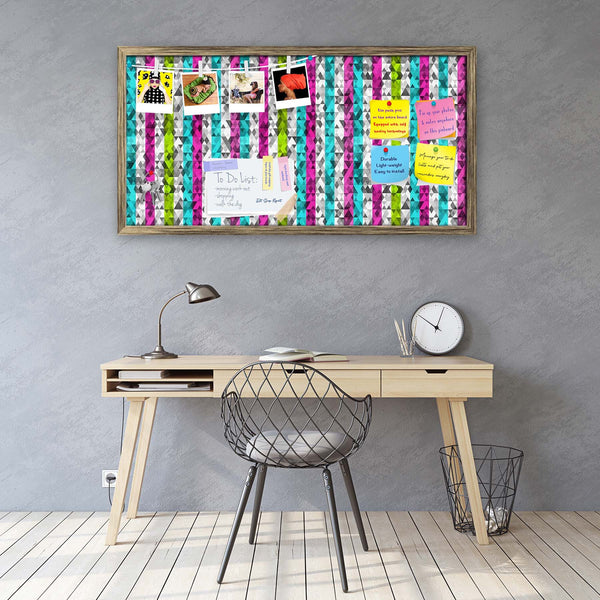 Color Triangles Bulletin Board Notice Pin Board Soft Board | Framed-Bulletin Boards Framed-BLB_FR-IC 5007339 IC 5007339, Abstract Expressionism, Abstracts, Art and Paintings, Black, Black and White, Cities, City Views, Diamond, Digital, Digital Art, Fashion, Geometric, Geometric Abstraction, Graphic, Illustrations, Paintings, Patterns, Retro, Semi Abstract, Signs, Signs and Symbols, Triangles, color, bulletin, board, notice, pin, vision, soft, combo, with, thumb, push, pins, sticky, notes, antique, golden, 