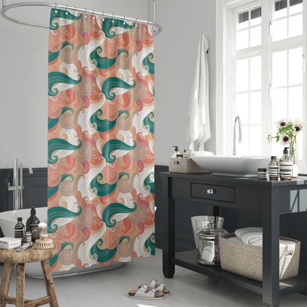 Colorful Wave Washable Waterproof Shower Curtain-Shower Curtains-CUR_SH_EL-IC 5007340 IC 5007340, Abstract Expressionism, Abstracts, Animals, Art and Paintings, Automobiles, Botanical, Digital, Digital Art, Fashion, Floral, Flowers, Graphic, Modern Art, Nature, Paisley, Patterns, Retro, Semi Abstract, Signs, Signs and Symbols, Transportation, Travel, Urban, Vehicles, colorful, wave, washable, waterproof, shower, curtain, seamless, pattern, abstract, animal, art, backdrop, background, bright, color, curly, c