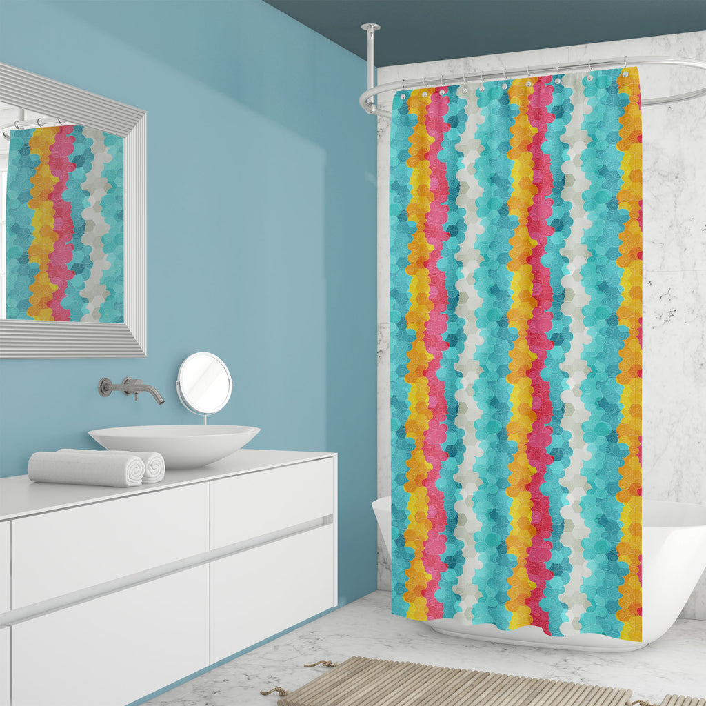 Color Circle Washable Waterproof Shower Curtain-Shower Curtains-CUR_SH_EL-IC 5007342 IC 5007342, Abstract Expressionism, Abstracts, Ancient, Art and Paintings, Circle, Decorative, Drawing, Geometric, Geometric Abstraction, Historical, Illustrations, Japanese, Medieval, Music, Music and Dance, Music and Musical Instruments, Patterns, Semi Abstract, Signs, Signs and Symbols, Symbols, Vintage, color, washable, waterproof, shower, curtain, art, background, brown, bubble, bubbly, child, childish, circles, colorf