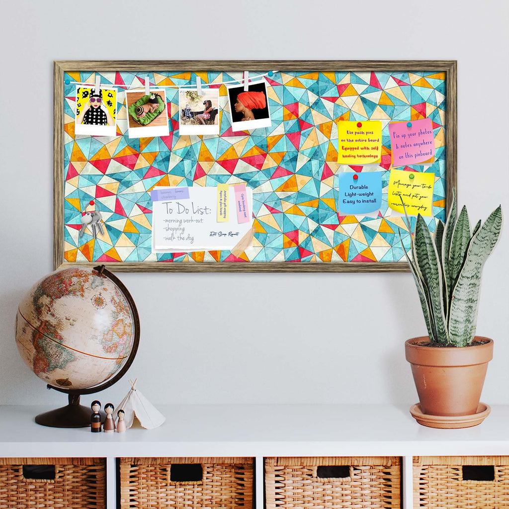 Vintage Triangles Bulletin Board Notice Pin Board Soft Board | Framed-Bulletin Boards Framed-BLB_FR-IC 5007373 IC 5007373, Abstract Expressionism, Abstracts, African, Ancient, Art and Paintings, Culture, Drawing, Ethnic, Geometric, Geometric Abstraction, Historical, Illustrations, Medieval, Patterns, Semi Abstract, Signs, Signs and Symbols, Stripes, Traditional, Triangles, Tribal, Vintage, World Culture, bulletin, board, notice, pin, soft, framed, harlequin, abstract, africa, art, artistic, background, bann