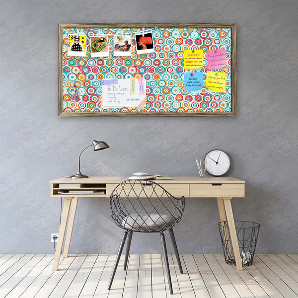Psychedelic Style Bulletin Board Notice Pin Board Soft Board | Framed-Bulletin Boards Framed-BLB_FR-IC 5007374 IC 5007374, Abstract Expressionism, Abstracts, Ancient, Art and Paintings, Black, Black and White, Circle, Decorative, Drawing, Geometric, Geometric Abstraction, Historical, Illustrations, Medieval, Patterns, Semi Abstract, Signs, Signs and Symbols, Vintage, psychedelic, style, bulletin, board, notice, pin, vision, soft, combo, with, thumb, push, pins, sticky, notes, antique, golden, frame, abstrac