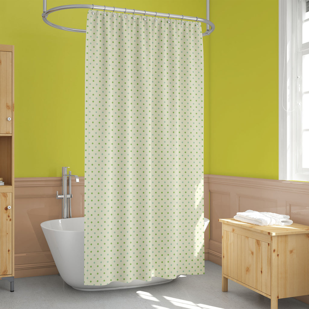 Green Polka Dots Washable Waterproof Shower Curtain-Shower Curtains-CUR_SH_EL-IC 5007377 IC 5007377, Abstract Expressionism, Abstracts, Art and Paintings, Black, Black and White, Books, Circle, Decorative, Digital, Digital Art, Dots, Geometric, Geometric Abstraction, Graphic, Holidays, Illustrations, Modern Art, Patterns, Semi Abstract, Signs, Signs and Symbols, White, green, polka, washable, waterproof, shower, curtain, pattern, wallpaper, scrapbook, abstract, art, backdrop, background, and, cloth, composi