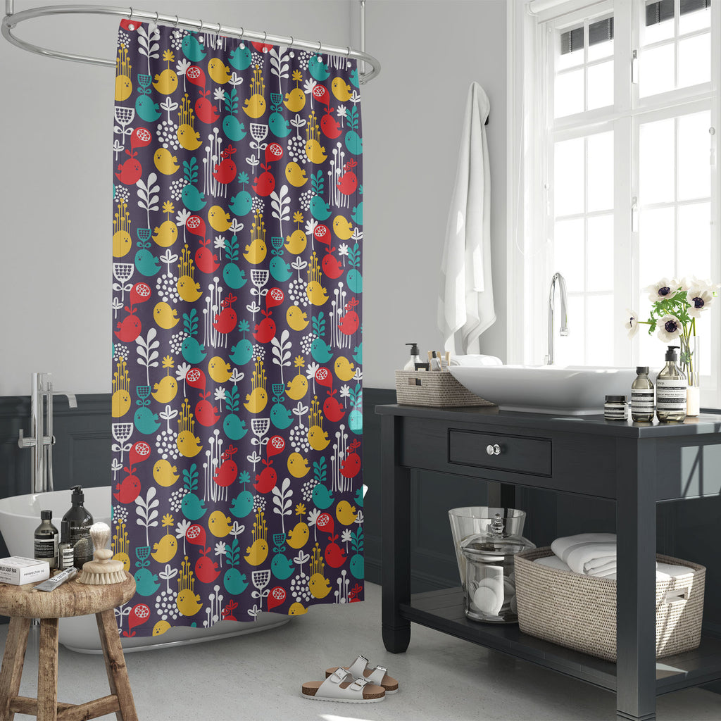 Cartoon Birds Washable Waterproof Shower Curtain-Shower Curtains-CUR_SH_EL-IC 5007378 IC 5007378, Abstract Expressionism, Abstracts, Ancient, Animals, Animated Cartoons, Art and Paintings, Birds, Botanical, Caricature, Cartoons, Decorative, Digital, Digital Art, Floral, Flowers, Graphic, Historical, Illustrations, Love, Medieval, Modern Art, Nature, Patterns, Retro, Romance, Scenic, Seasons, Semi Abstract, Signs, Signs and Symbols, Vintage, cartoon, washable, waterproof, shower, curtain, abstract, animal, a