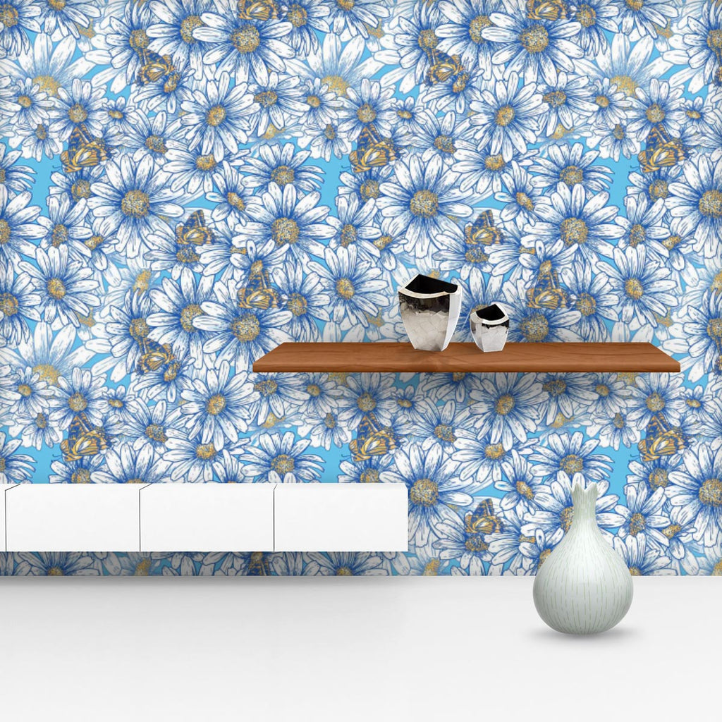 Daisies Wallpaper Roll-Wallpapers Peel & Stick-WAL_PA-IC 5007383 IC 5007383, Abstract Expressionism, Abstracts, Ancient, Art and Paintings, Black and White, Botanical, Digital, Digital Art, Floral, Flowers, Graphic, Historical, Illustrations, Medieval, Modern Art, Nature, Patterns, Scenic, Seasons, Semi Abstract, Signs, Signs and Symbols, Tropical, Vintage, White, daisies, wallpaper, roll, abstract, art, background, beautiful, beauty, blossom, blue, branch, butterfly, chamomile, color, daisy, decor, decorat