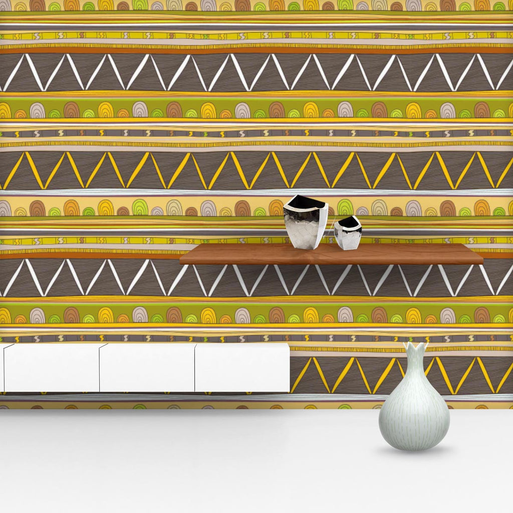 Tribal Art D3 Wallpaper Roll-Wallpapers Peel & Stick-WAL_PA-IC 5007386 IC 5007386, Abstract Expressionism, Abstracts, Ancient, Culture, Decorative, Drawing, Ethnic, Fantasy, Fashion, Folk Art, Geometric, Geometric Abstraction, Historical, Medieval, Mexican, Patterns, Semi Abstract, Signs, Signs and Symbols, Stripes, Traditional, Triangles, Tribal, Vintage, World Culture, art, d3, wallpaper, roll, abstract, abstraction, artistic, backdrop, background, border, bright, brown, creative, decor, decoration, desig