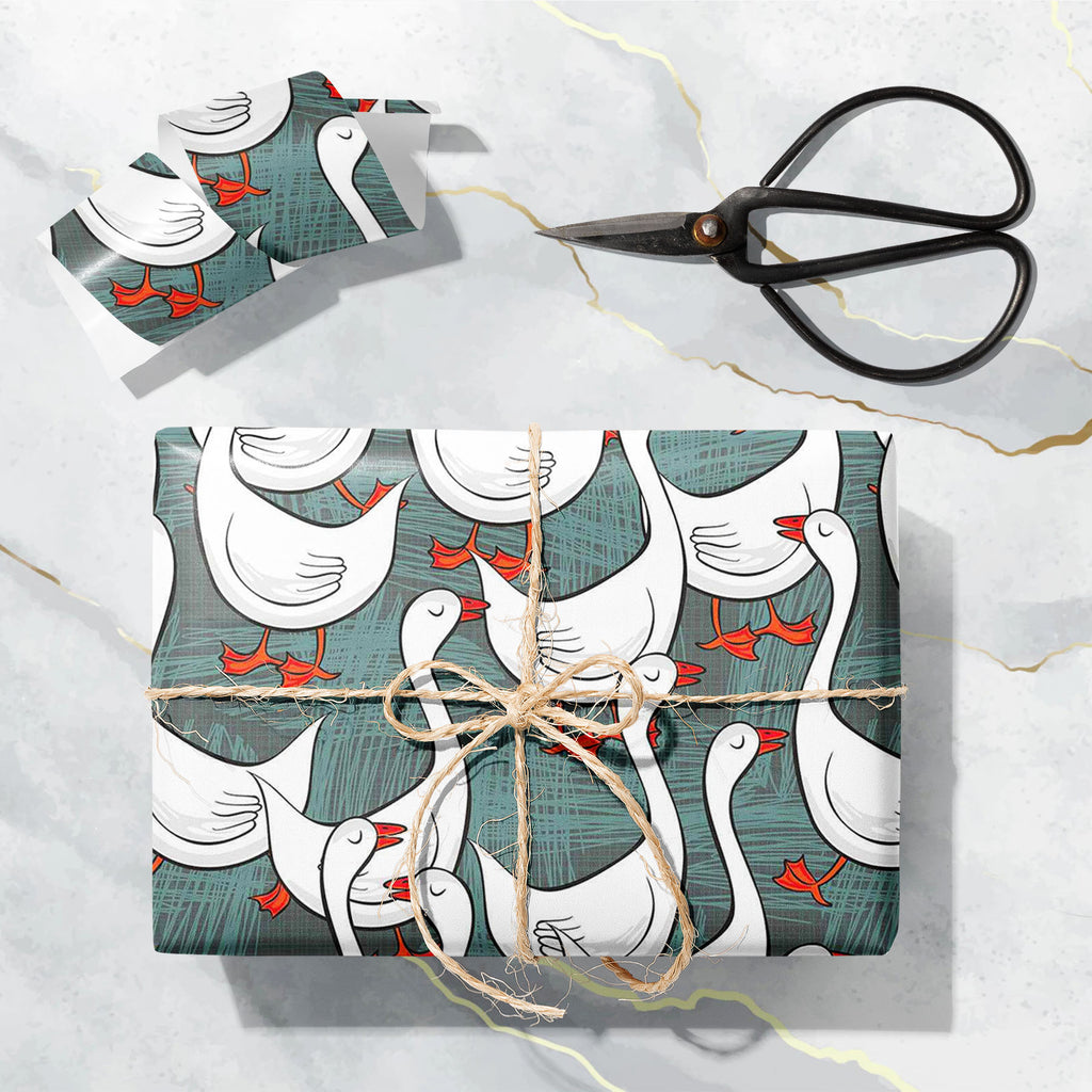 White Gooses Art & Craft Gift Wrapping Paper-Wrapping Papers-WRP_PP-IC 5007395 IC 5007395, Abstract Expressionism, Abstracts, Animals, Animated Cartoons, Art and Paintings, Birds, Black and White, Caricature, Cartoons, Culture, Digital, Digital Art, Drawing, Ethnic, Graphic, Illustrations, Patterns, Seasons, Semi Abstract, Traditional, Tribal, White, World Culture, gooses, art, craft, gift, wrapping, paper, pattern, goose, geese, animal, abstract, backdrop, background, bird, border, breeding, cartoon, color
