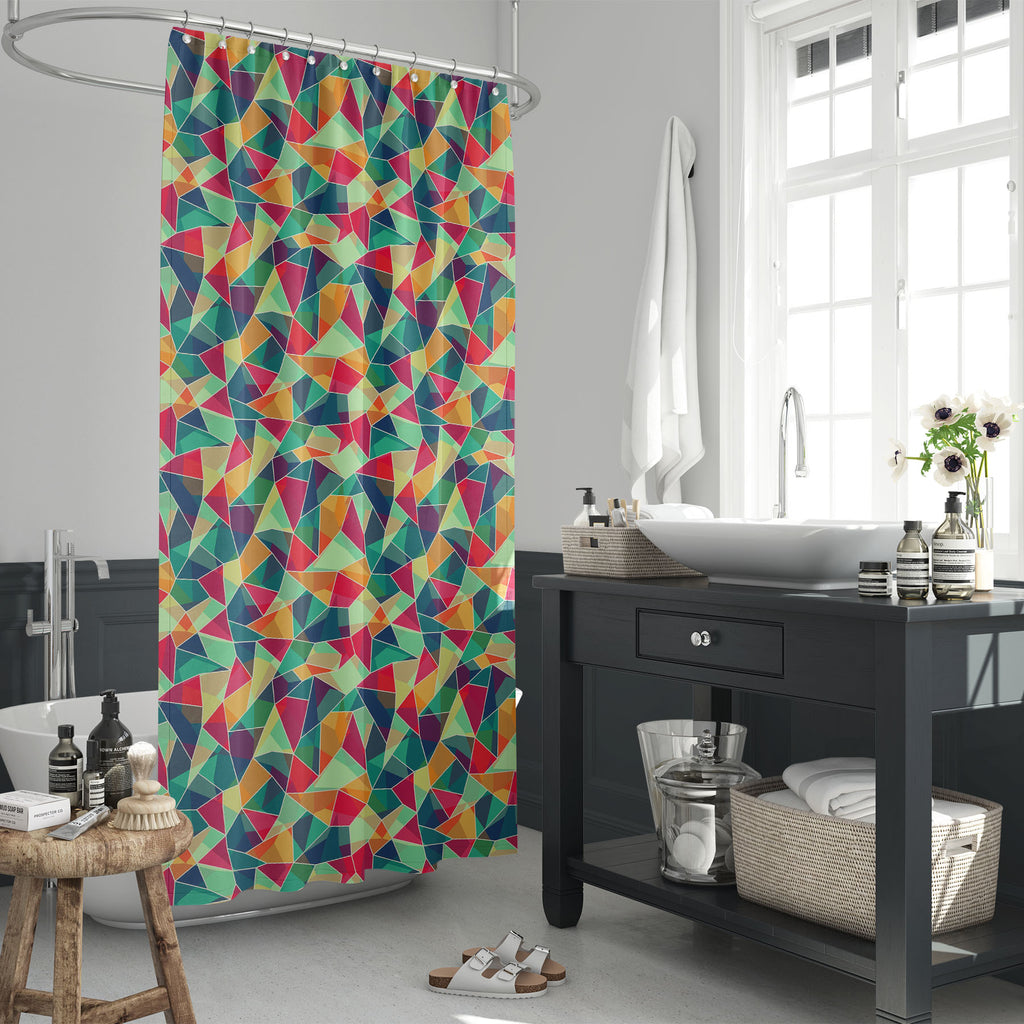 Mosaic D1 Washable Waterproof Shower Curtain-Shower Curtains-CUR_SH_EL-IC 5007423 IC 5007423, Abstract Expressionism, Abstracts, Ancient, Art and Paintings, Circle, Decorative, Digital, Digital Art, Fashion, Geometric, Geometric Abstraction, Graphic, Grid Art, Historical, Illustrations, Medieval, Modern Art, Patterns, Retro, Semi Abstract, Signs, Signs and Symbols, Triangles, Vintage, mosaic, d1, washable, waterproof, shower, curtain, abstract, art, artistic, artwork, backdrop, background, blue, color, colo