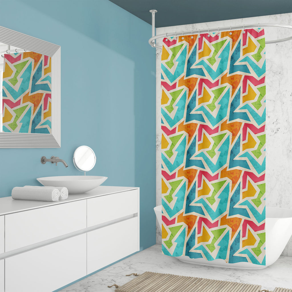 Geometric D1 Washable Waterproof Shower Curtain-Shower Curtains-CUR_SH_EL-IC 5007426 IC 5007426, Abstract Expressionism, Abstracts, Ancient, Art and Paintings, Culture, Decorative, Digital, Digital Art, Ethnic, Fashion, Geometric, Geometric Abstraction, Graffiti, Graphic, Historical, Illustrations, Marble and Stone, Medieval, Modern Art, Patterns, Retro, Semi Abstract, Signs, Signs and Symbols, Traditional, Triangles, Tribal, Urban, Vintage, World Culture, d1, washable, waterproof, shower, curtain, abstract