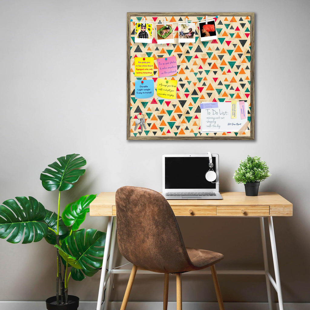 Vintage Triangle D1 Bulletin Board Notice Pin Board Soft Board | Framed-Bulletin Boards Framed-BLB_FR-IC 5007432 IC 5007432, Abstract Expressionism, Abstracts, Ancient, Art and Paintings, Aztec, Black, Black and White, Books, Culture, Decorative, Digital, Digital Art, Ethnic, Fashion, Geometric, Geometric Abstraction, Graphic, Grid Art, Hipster, Historical, Illustrations, Medieval, Modern Art, Patterns, Retro, Semi Abstract, Signs, Signs and Symbols, Traditional, Triangles, Tribal, Vintage, World Culture, t