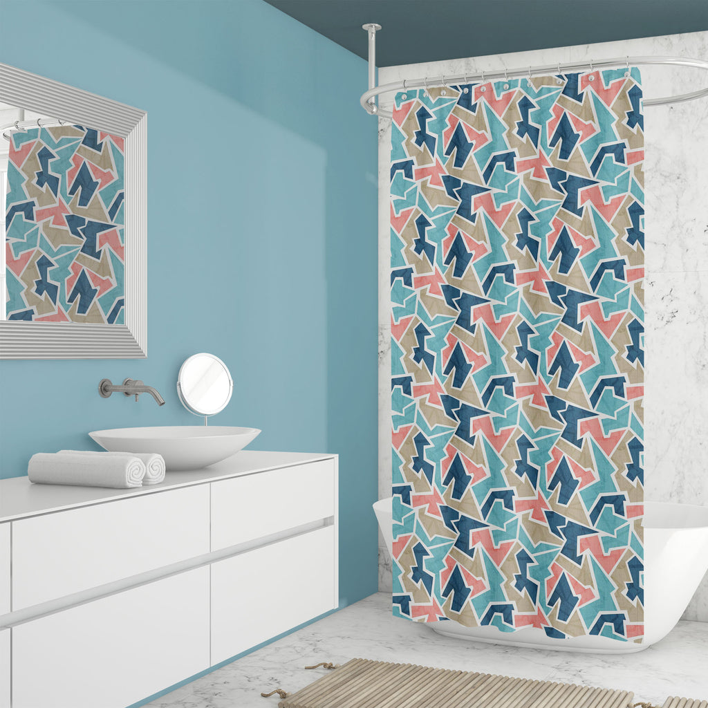 Vintage Triangle D2 Washable Waterproof Shower Curtain-Shower Curtains-CUR_SH_EL-IC 5007433 IC 5007433, Abstract Expressionism, Abstracts, Ancient, Art and Paintings, Black, Black and White, Circle, Decorative, Digital, Digital Art, Fashion, Geometric, Geometric Abstraction, Graphic, Historical, Illustrations, Marble and Stone, Medieval, Modern Art, Patterns, Retro, Semi Abstract, Signs, Signs and Symbols, Triangles, Urban, Vintage, White, Wooden, triangle, d2, washable, waterproof, shower, curtain, abstrac