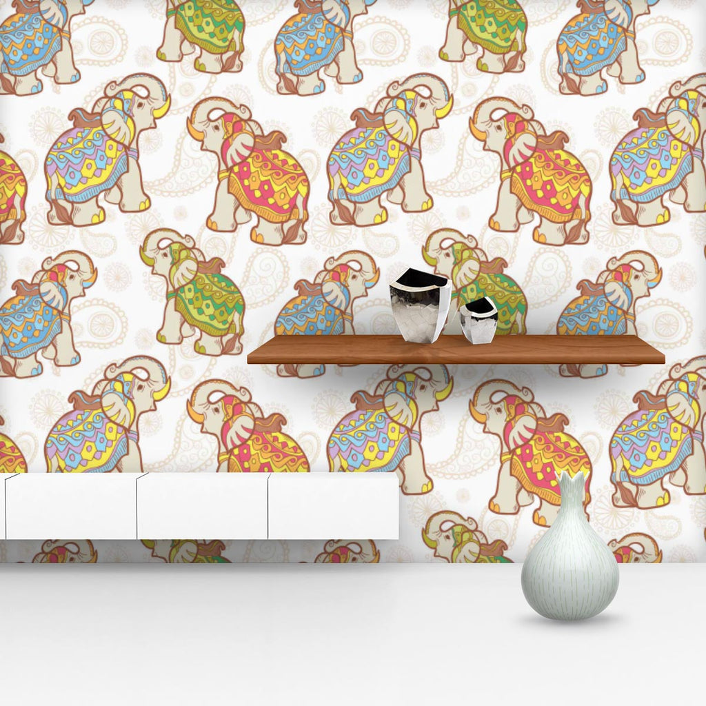 Indian Elephant D1 Wallpaper Roll-Wallpapers Peel & Stick-WAL_PA-IC 5007441 IC 5007441, Abstract Expressionism, Abstracts, African, Ancient, Animals, Animated Cartoons, Art and Paintings, Asian, Baby, Caricature, Cartoons, Children, Decorative, Digital, Digital Art, Festivals, Festivals and Occasions, Festive, Geometric, Geometric Abstraction, Graphic, Historical, Illustrations, Indian, Kids, Medieval, Modern Art, Nature, Patterns, Pets, Retro, Scenic, Semi Abstract, Signs, Signs and Symbols, Vintage, eleph