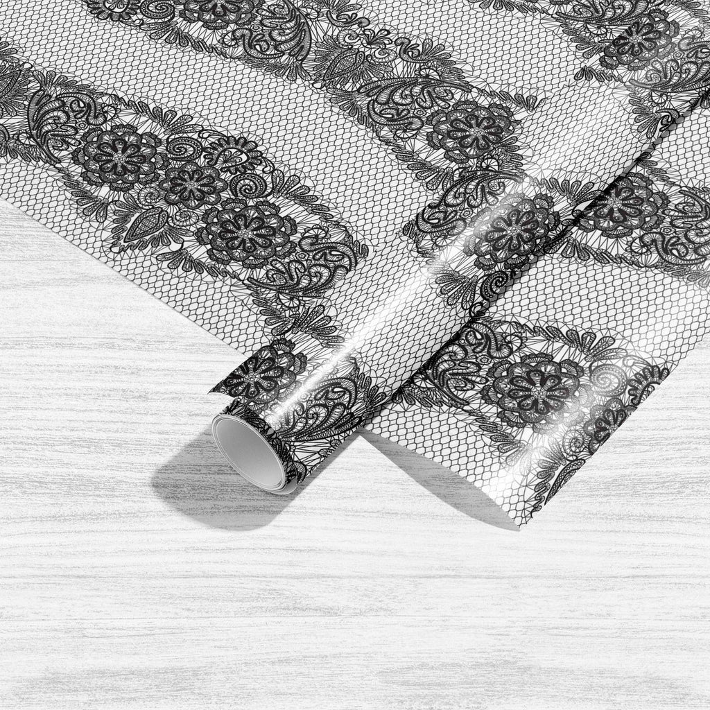Black Lace Art & Craft Gift Wrapping Paper-Wrapping Papers-WRP_PP-IC 5007455 IC 5007455, Ancient, Art and Paintings, Black, Black and White, Botanical, Culture, Decorative, Ethnic, Fashion, Floral, Flowers, Historical, Hobbies, Holidays, Illustrations, Medieval, Nature, Patterns, Retro, Signs, Signs and Symbols, Traditional, Tribal, Vintage, Wedding, White, World Culture, lace, art, craft, gift, wrapping, paper, pattern, textures, embroidery, backdrop, background, classic, crochet, curve, deco, decor, decor