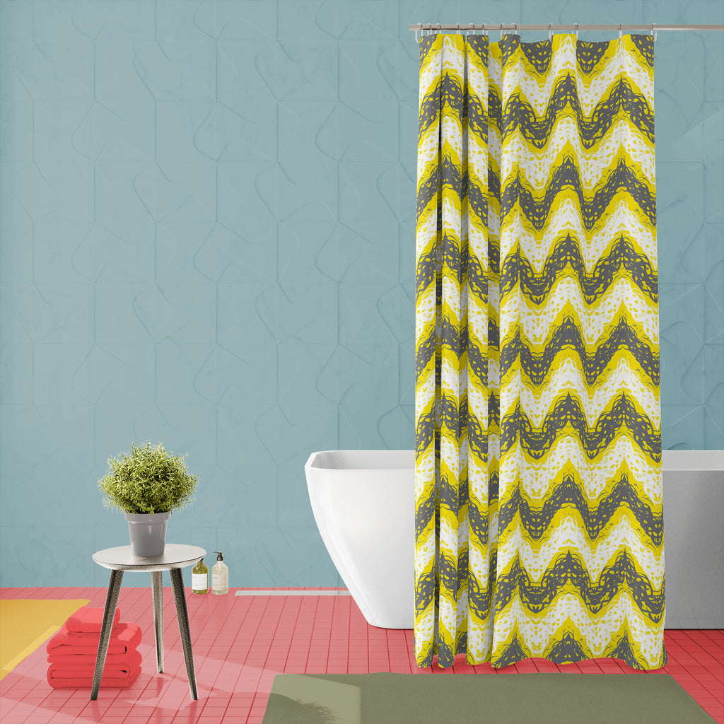Brushed Zigzag Washable Waterproof Shower Curtain-Shower Curtains-CUR_SH_EL-IC 5007457 IC 5007457, Abstract Expressionism, Abstracts, Ancient, Arrows, Black and White, Bohemian, Brush Stroke, Chevron, Digital, Digital Art, Drawing, Geometric, Geometric Abstraction, Graffiti, Graphic, Hand Drawn, Historical, Illustrations, Medieval, Modern Art, Patterns, Retro, Semi Abstract, Signs, Signs and Symbols, Splatter, Stripes, Triangles, Vintage, Watercolour, White, brushed, zigzag, washable, waterproof, shower, cu