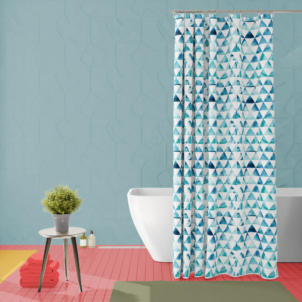 Watercolor Hipster Triangles Washable Waterproof Shower Curtain-Shower Curtains-CUR_SH_EL-IC 5007474 IC 5007474, Abstract Expressionism, Abstracts, Art and Paintings, Digital, Digital Art, Drawing, Eygptian, Fantasy, Fashion, Geometric, Geometric Abstraction, Graphic, Grid Art, Hipster, Illustrations, Modern Art, Patterns, Retro, Semi Abstract, Signs, Signs and Symbols, Space, Triangles, Watercolour, watercolor, washable, waterproof, shower, curtain, abstract, art, background, card, color, colorful, cosmic,