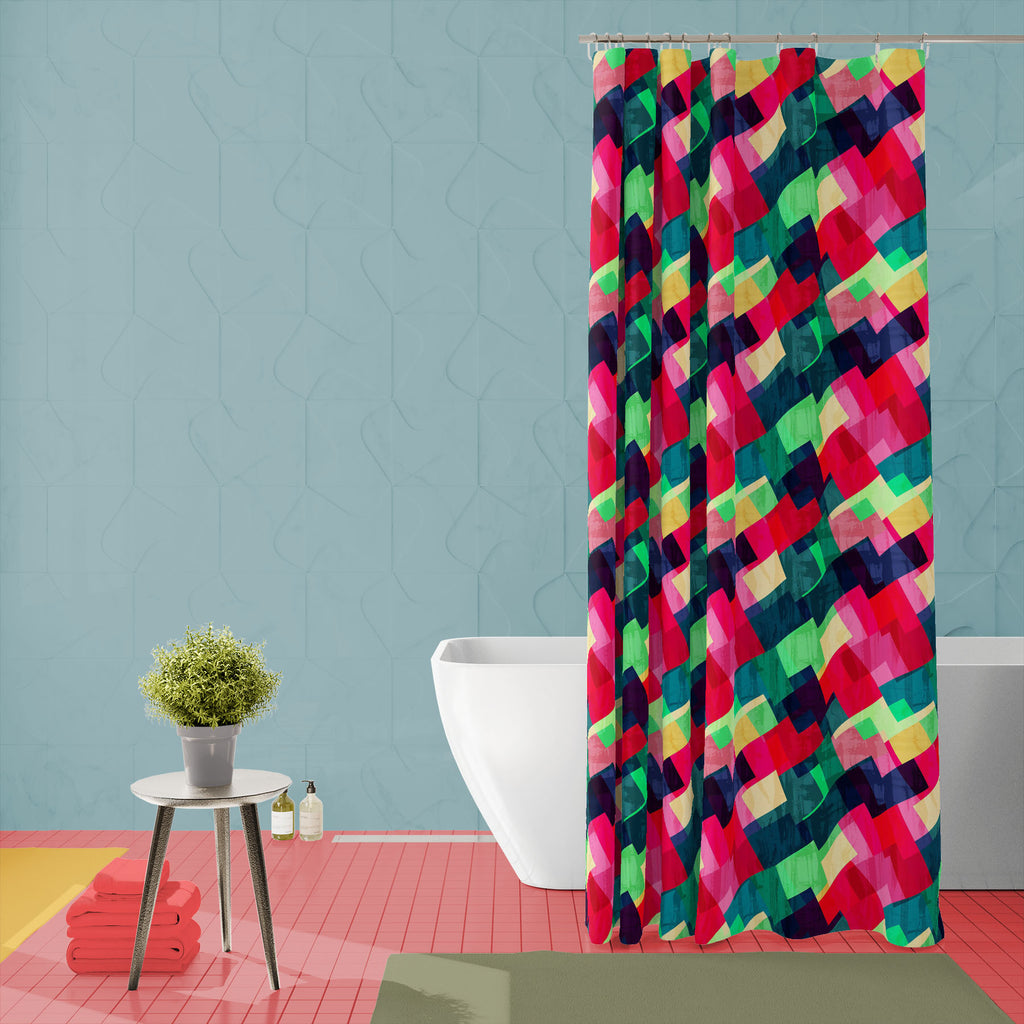 Mosaic D2 Washable Waterproof Shower Curtain-Shower Curtains-CUR_SH_EL-IC 5007493 IC 5007493, Abstract Expressionism, Abstracts, Ancient, Art and Paintings, Black, Black and White, Decorative, Digital, Digital Art, Fashion, Geometric, Geometric Abstraction, Graphic, Hexagon, Hipster, Historical, Illustrations, Medieval, Modern Art, Patterns, Retro, Semi Abstract, Signs, Signs and Symbols, Triangles, Vintage, White, mosaic, d2, washable, waterproof, shower, curtain, abstract, art, backdrop, background, blue,