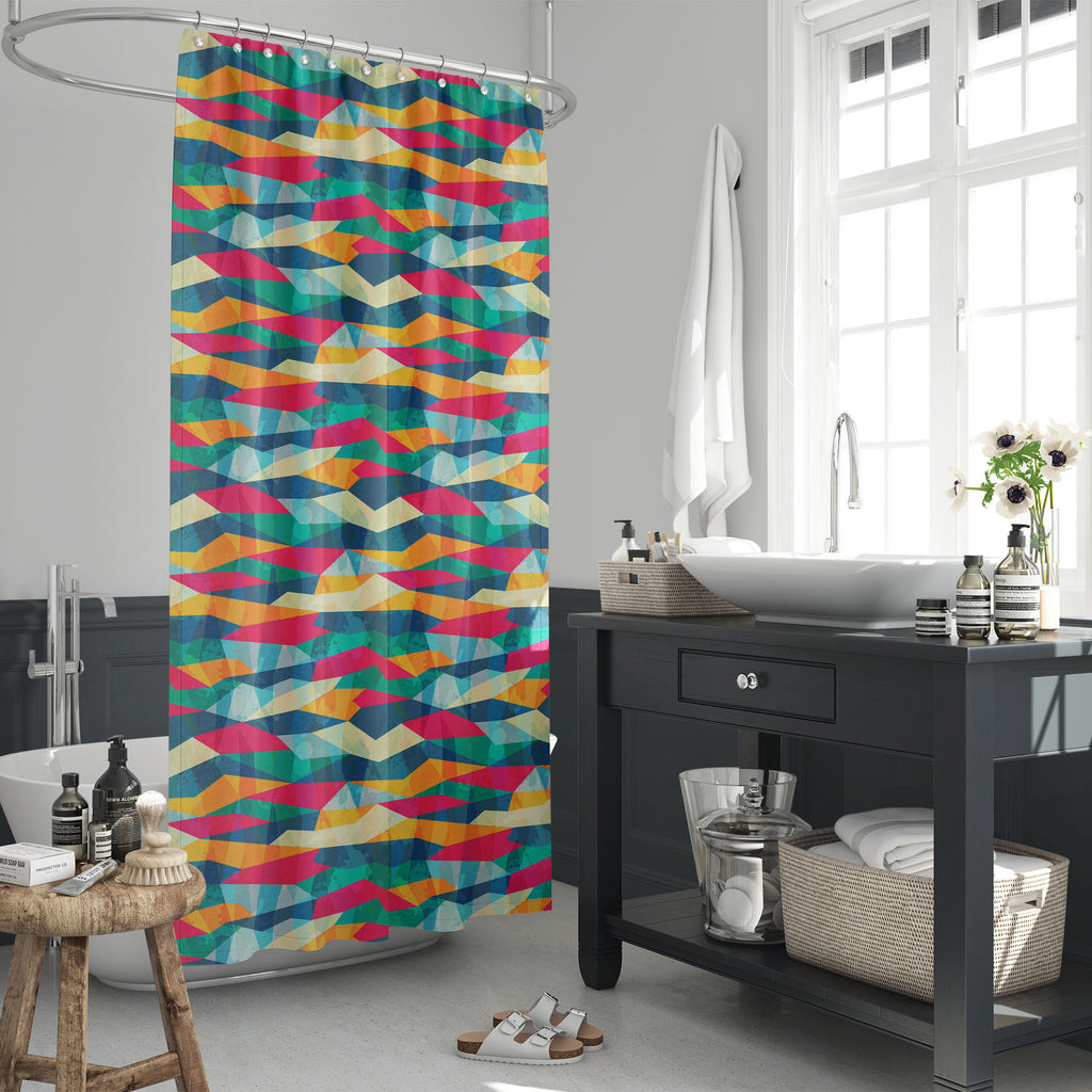 Grunge Mosaic Washable Waterproof Shower Curtain-Shower Curtains-CUR_SH_EL-IC 5007495 IC 5007495, Abstract Expressionism, Abstracts, Ancient, Art and Paintings, Decorative, Diamond, Eygptian, Fashion, Geometric, Geometric Abstraction, Grid Art, Hipster, Historical, Illustrations, Medieval, Modern Art, Patterns, Retro, Semi Abstract, Signs, Signs and Symbols, Triangles, Vintage, grunge, mosaic, washable, waterproof, shower, curtain, abstract, art, artistic, artwork, backdrop, background, banner, color, color