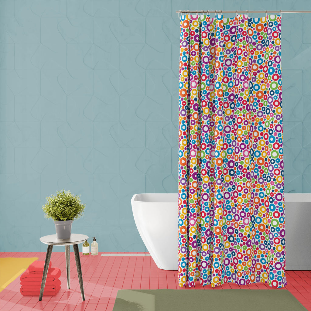 Colorful Circles D1 Washable Waterproof Shower Curtain-Shower Curtains-CUR_SH_EL-IC 5007496 IC 5007496, Abstract Expressionism, Abstracts, Baby, Children, Circle, Decorative, Digital, Digital Art, Fashion, Geometric, Geometric Abstraction, Graphic, Hand Drawn, Hipster, Illustrations, Kids, Modern Art, Patterns, Semi Abstract, Signs, Signs and Symbols, colorful, circles, d1, washable, waterproof, shower, curtain, abstract, artistic, background, blue, bright, card, child, color, contemporary, creative, decor,