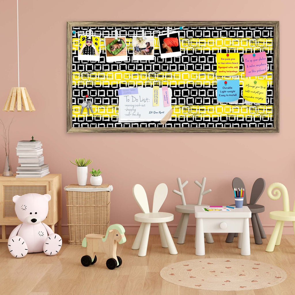 Mixed Geometric Art D1 Bulletin Board Notice Pin Board Soft Board | Framed-Bulletin Boards Framed-BLB_FR-IC 5007509 IC 5007509, Black, Black and White, Fashion, Geometric, Geometric Abstraction, Illustrations, Patterns, White, mixed, art, d1, bulletin, board, notice, pin, soft, framed, vector, pattern, small, hand, painted, squares, placed, rows, bright, yellow, web, print, summer, fall, textile, fabric, wallpaper, wrapping, paper, artzfolio, bulletin board, pin board, notice board, soft board, vision board