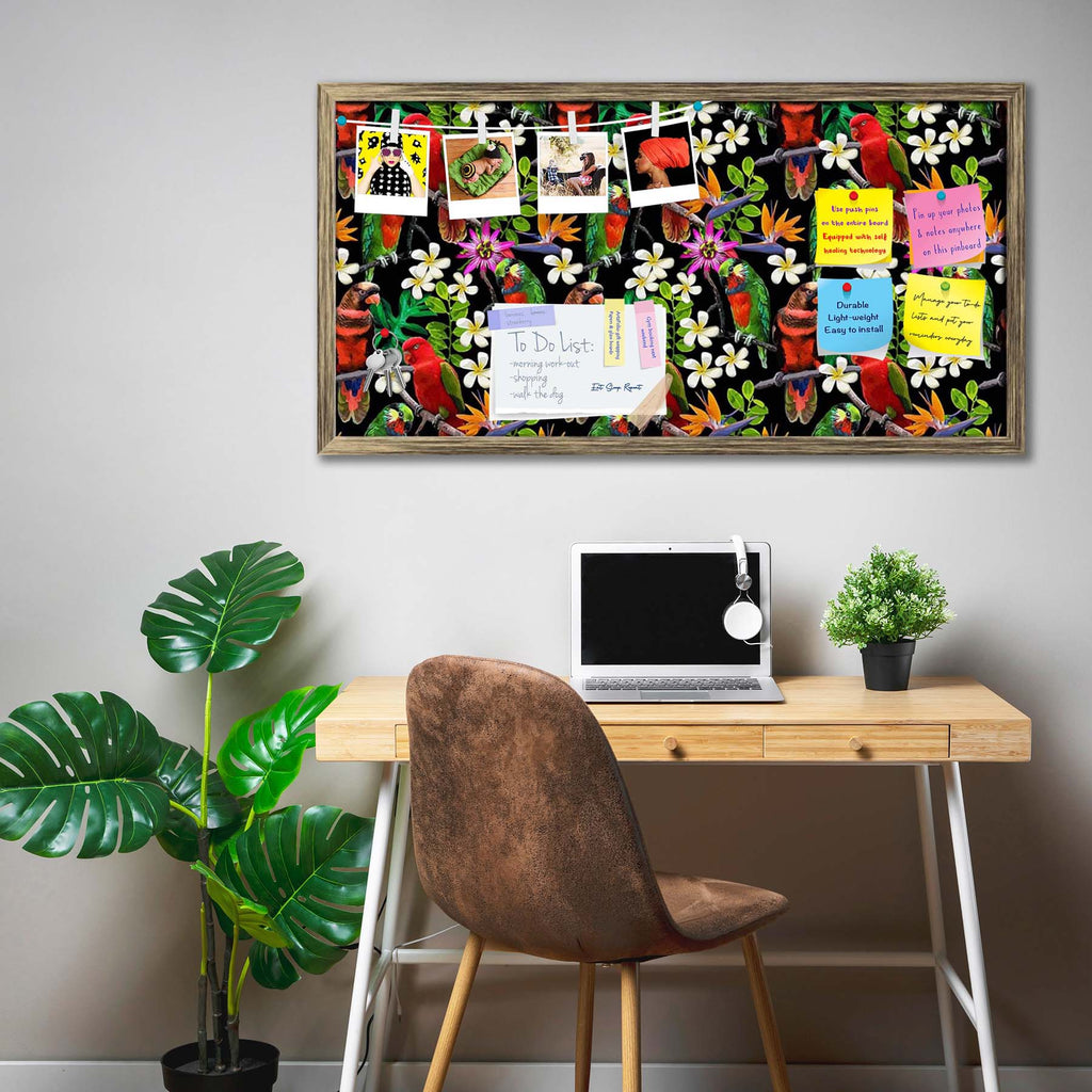 Exotic Birds & Beautiful Flowers D1 Bulletin Board Notice Pin Board Soft Board | Framed-Bulletin Boards Framed-BLB_FR-IC 5007520 IC 5007520, African, Animals, Art and Paintings, Birds, Black and White, Botanical, Drawing, Fashion, Floral, Flowers, Nature, Paintings, Patterns, Pets, Scenic, Signs, Signs and Symbols, Tropical, White, Wildlife, exotic, beautiful, d1, bulletin, board, notice, pin, soft, framed, parrot, bird, parrots, jungle, seamless, africa, animal, art, blue, branch, brazil, bright, color, co