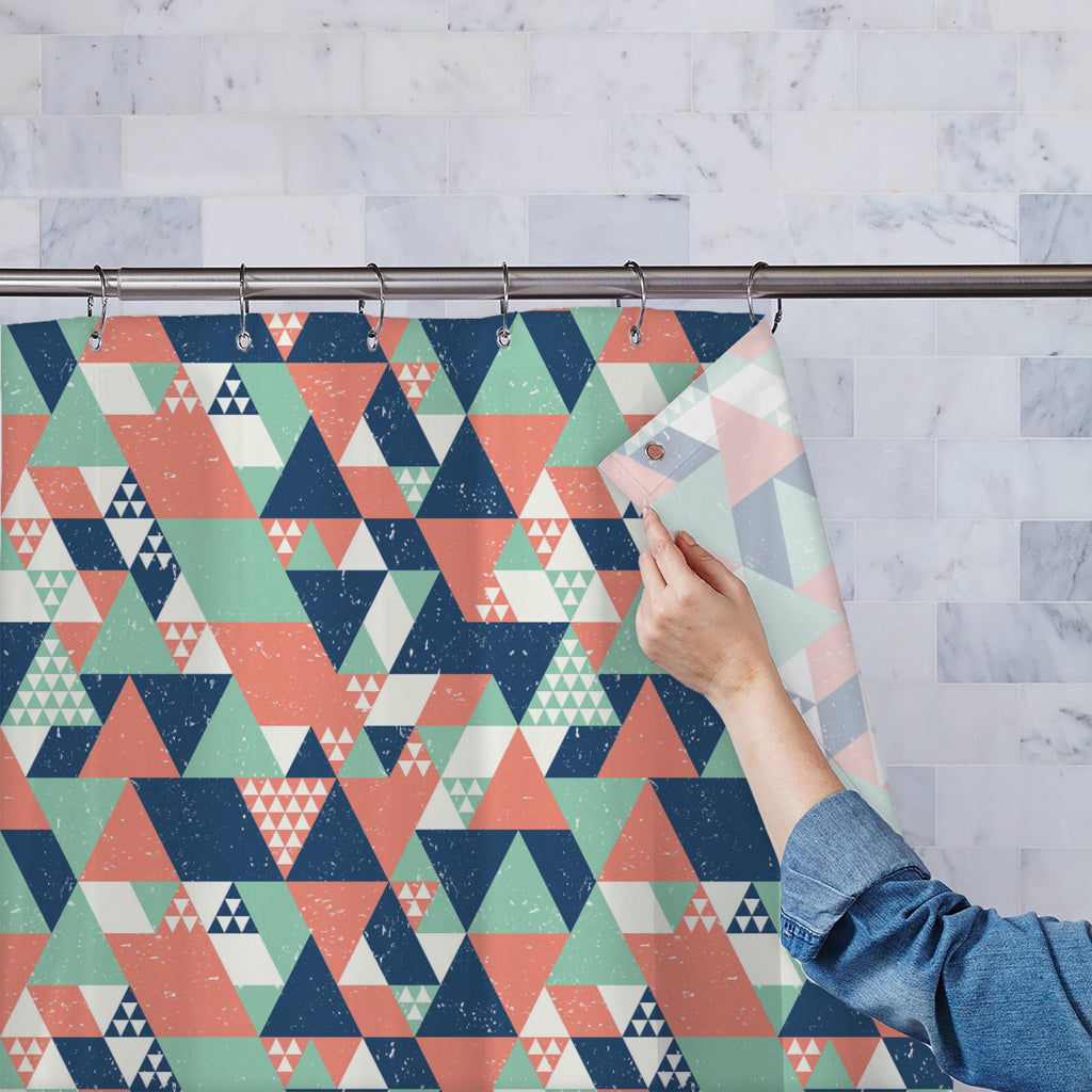 Colorful Triangles D1 Washable Waterproof Shower Curtain-Shower Curtains-CUR_SH_EL-IC 5007521 IC 5007521, Abstract Expressionism, Abstracts, Decorative, Diamond, Digital, Digital Art, Fashion, Geometric, Geometric Abstraction, Graphic, Illustrations, Modern Art, Patterns, Retro, Semi Abstract, Signs, Signs and Symbols, Triangles, colorful, d1, washable, waterproof, shower, curtain, abstract, backdrop, blue, cool, creative, decoration, design, fabric, geometrical, geometry, green, illustration, modern, mosai