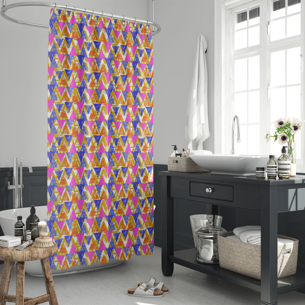 Geometrical Behaviour D3 Washable Waterproof Shower Curtain-Shower Curtains-CUR_SH_EL-IC 5007532 IC 5007532, Abstract Expressionism, Abstracts, African, Ancient, Art and Paintings, Aztec, Bohemian, Brush Stroke, Chevron, Culture, Ethnic, Eygptian, Geometric, Geometric Abstraction, Graffiti, Hand Drawn, Historical, Medieval, Mexican, Modern Art, Patterns, Retro, Semi Abstract, Signs, Signs and Symbols, Splatter, Traditional, Triangles, Tribal, Vintage, Watercolour, World Culture, geometrical, behaviour, d3, 