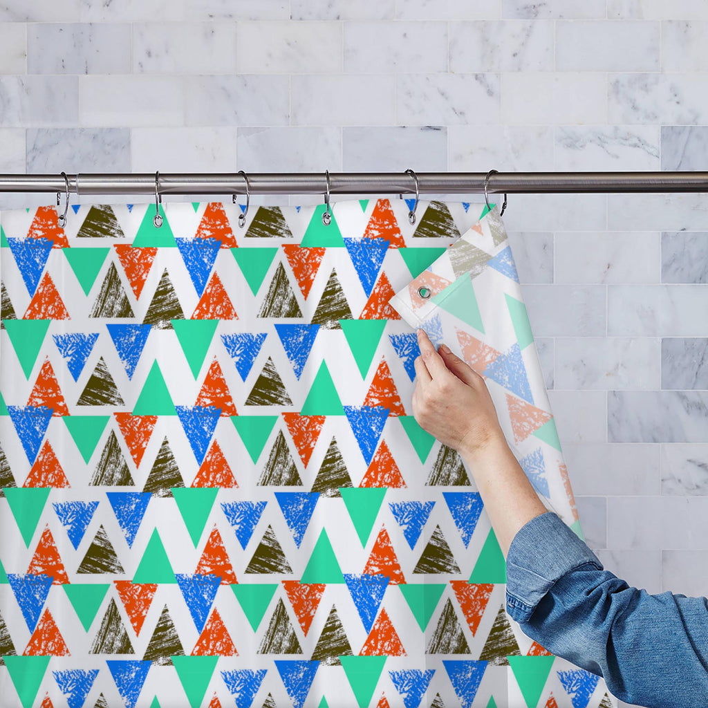 Mixed Triangled D2 Washable Waterproof Shower Curtain-Shower Curtains-CUR_SH_EL-IC 5007536 IC 5007536, Abstract Expressionism, Abstracts, African, Ancient, Art and Paintings, Aztec, Bohemian, Brush Stroke, Chevron, Culture, Ethnic, Eygptian, Geometric, Geometric Abstraction, Graffiti, Hand Drawn, Historical, Medieval, Mexican, Modern Art, Patterns, Retro, Semi Abstract, Signs, Signs and Symbols, Splatter, Traditional, Triangles, Tribal, Vintage, Watercolour, World Culture, mixed, triangled, d2, washable, wa