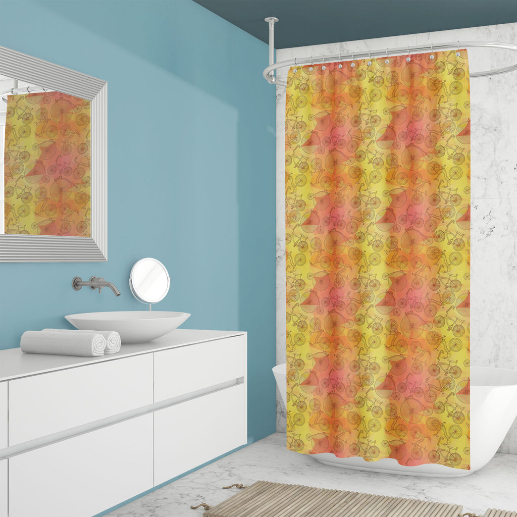 Bicycles D5 Washable Waterproof Shower Curtain-Shower Curtains-CUR_SH_EL-IC 5007575 IC 5007575, Ancient, Art and Paintings, Automobiles, Bikes, Cities, City Views, Digital, Digital Art, Drawing, Graphic, Hipster, Historical, Hobbies, Illustrations, Medieval, Patterns, Retro, Signs, Signs and Symbols, Sketches, Sports, Transportation, Travel, Triangles, Vehicles, Vintage, bicycles, d5, washable, waterproof, shower, curtain, art, background, bicycle, bike, circus, city, color, colorful, cute, cycle, design, d